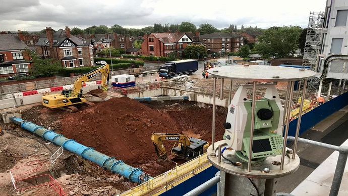 MH International structural monitoring excavation total station