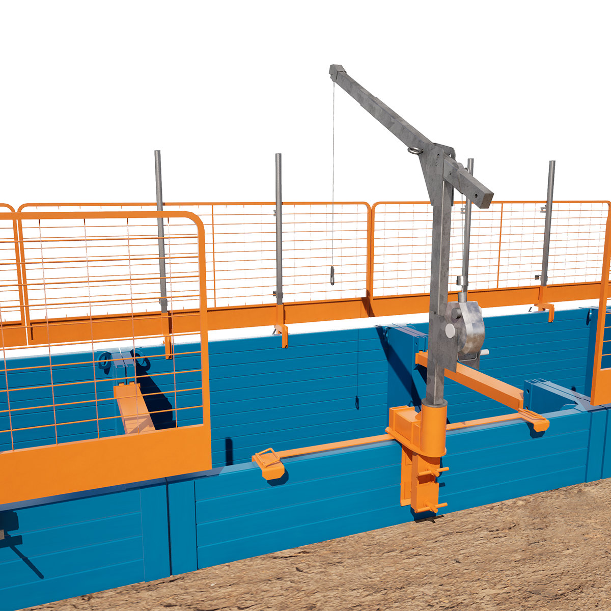 MH International excavation fall arrest and rescue system box davit