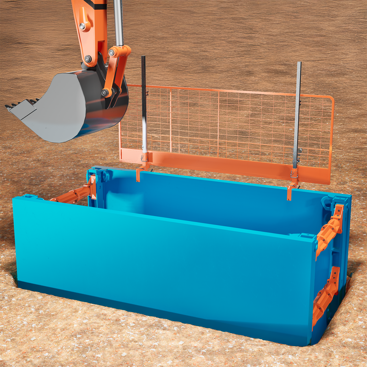 MH International edge protection system with box