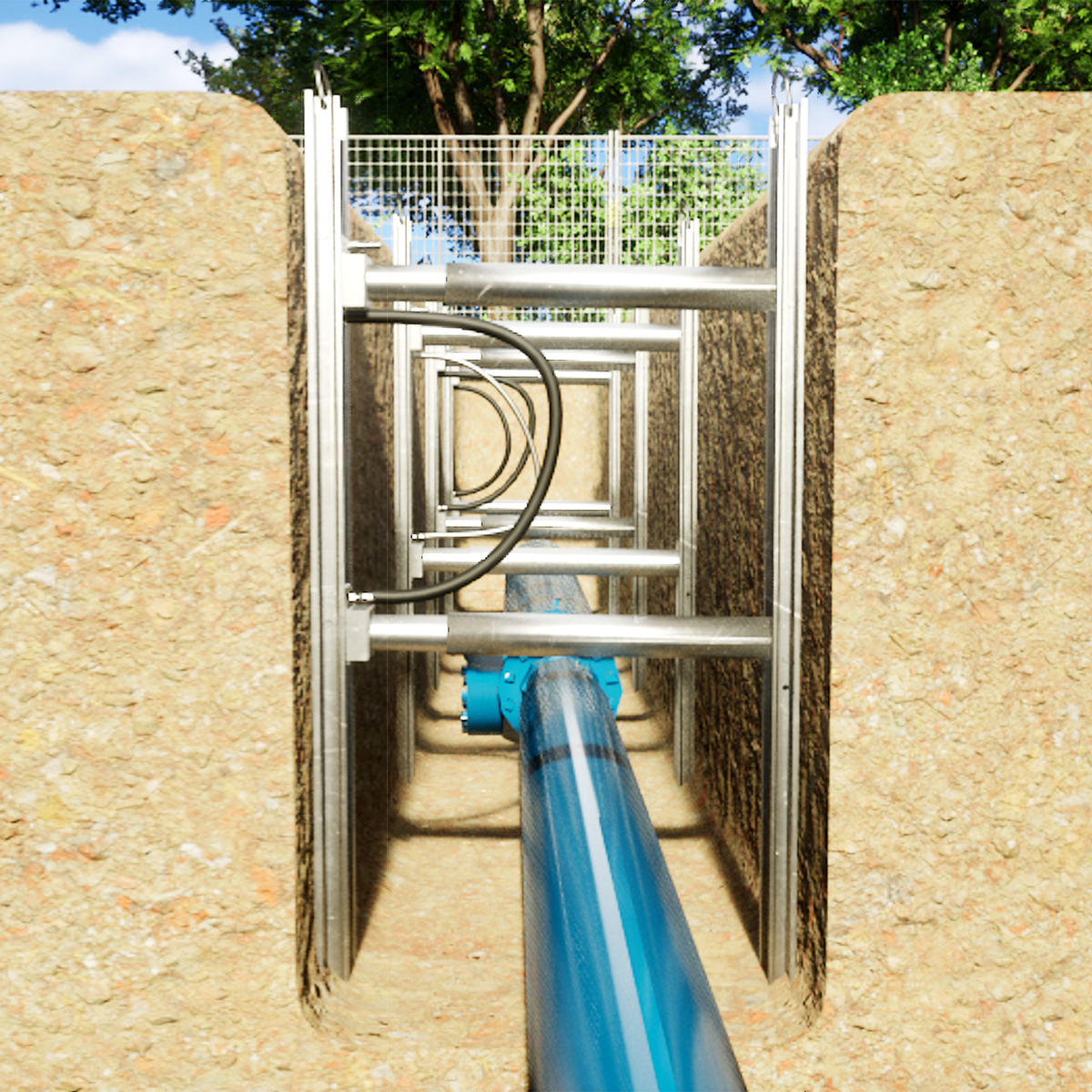 MH International vertishore lightweight shoring under ground