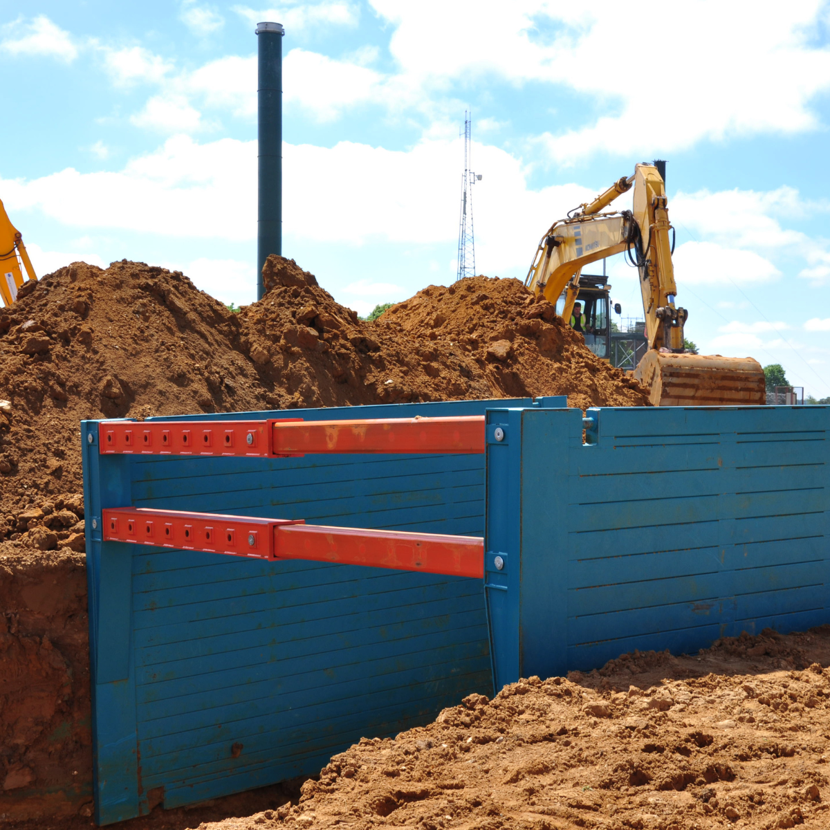 MH International drag box on site in the ground