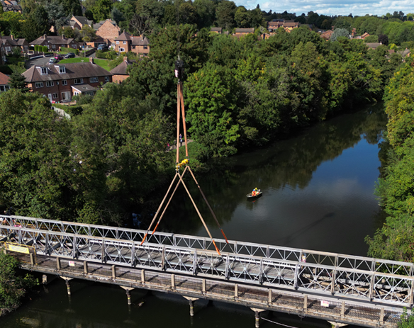 MH International temporary bridge over river